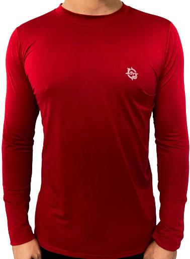 Kit C/ 3 Camisas UV Térmicas Ice Proteção Solar UV50+ Unissex Segunda Pele Vermelho Azul Cinza