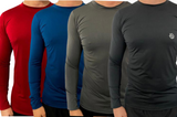 Kit C/ 4 Camisas UV Térmicas Ice Proteção Solar UV50+ Unissex Segunda Pele Preto Azul Cinza Vermelha